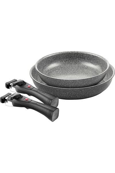 STOREMAX Nffashopm Set Torre Frying Pans, Ceramic Coating, 24 + 28 Cm, Suitable for Induction Cookers, 2