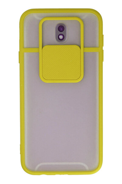 NewFace حافظة سامسونج جالاكسي J7 برو / J730 كاميرا سيليكون منزلقة - أصفر 1491...