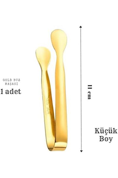 STOREMAX Jvnnastore 304 Steel Mini Gold 11 cm Ice and Candy Tongs Trendyfr 646268
