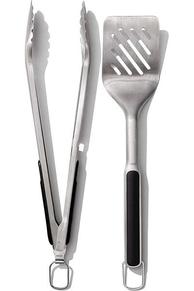 STOREMAX Good Grips Spatula and Tongs Set - Dishwasher Safe Bbq Tongs Set Rust