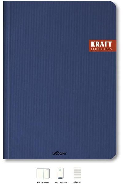 STOREMAX Muartshop Color Kraft Office Notebook Lined Navy Blue 871301
