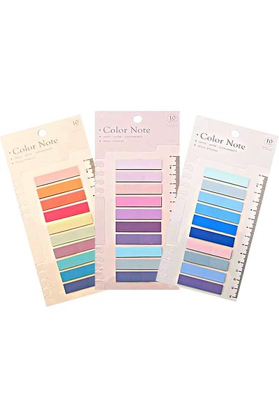 STOREMAX Jvnnastore Sticky Notes Transparent Color Sticky Note Papers Notebook Bookmarks Label Bookmark