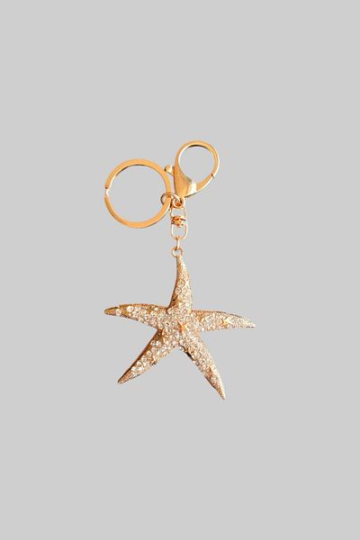stravis Starfish Figured Stone Embroidered Keychain Bag Charm