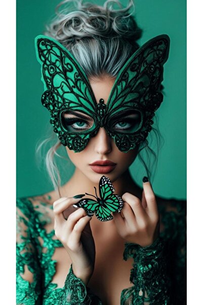 DennisEylul Kelebek Desenli Maske Parti Aksesuarı