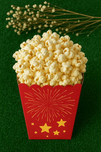 Emtory Home 8-Piece Red Corn Box - Birthday Treat Gift, Medium Popcorn Box