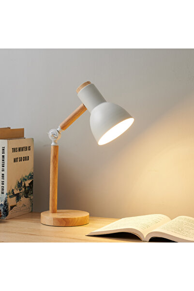 Choice1 مصباح طاولة خشبي إبداعي أبيض بدون لمبة، مصباح طاولة خشبي إبداعي أبيض ...