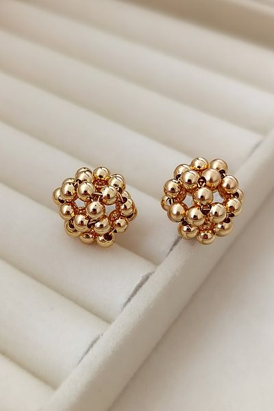 COSİTA Gold Metal Topcuk Nail Earrings
