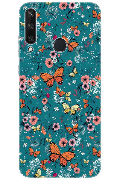 Ceppare Huawei Y6P (MED-LX9N) Uyumlu Kılıf Desen Baskılı Silikon Kelebek STK:...