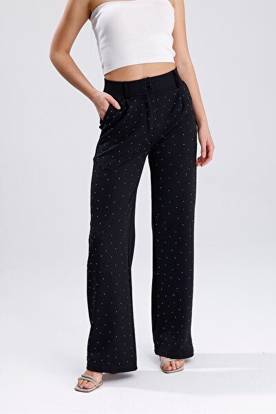 LOVES AGAZA Штани Palazzo з чорними камінцями