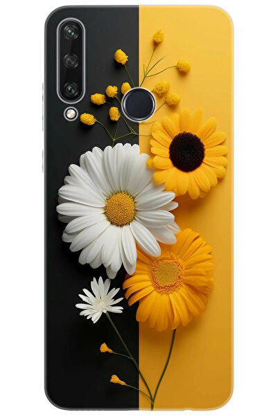 Ceppare Huawei Y6P (MED-LX9N) Uyumlu Kılıf Desen Baskılı Silikon Papatya Seri...