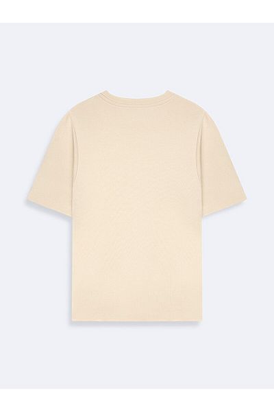 Ltb Μπλουζάκι Crew Neck Basic Crop Beige