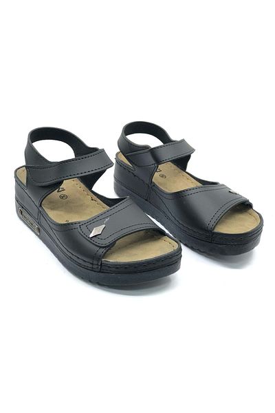 Kocamanlar Ayakkabı Aryan Orthopedic Women's Sandals Black 07-109