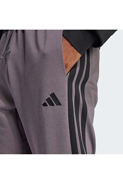 adidas M 3S FT TC PT Temel 3-Çizgili Fransız Havlu Kumaş Jogger Erkek Eşofman Altı GRİ