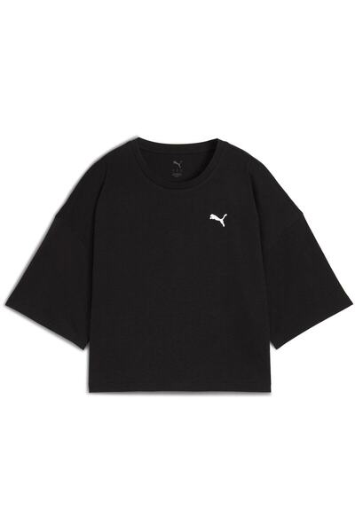 Puma Μπλούζα Puma Wardrobe Ess Oversized Short Tee Bl, Μαύρο, Γυναικείο