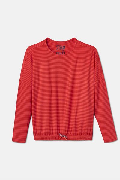 Tchibo Kid Girls Round Neck Long Sleeve Top, Red