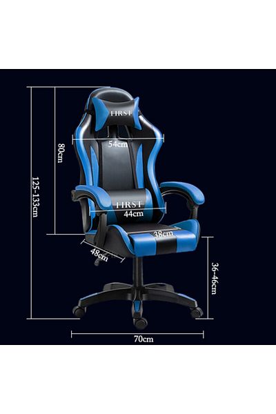1st Adjustable Comfortable Gaming Chair with Steel Frame - Black & Blue