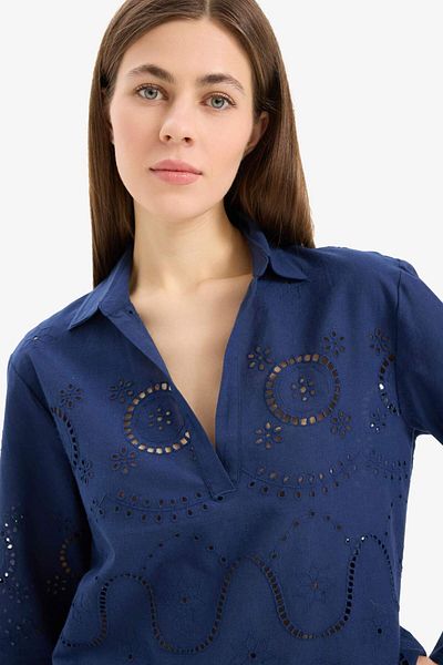 DeFacto Regular Fit Brode Beach Shirt-Fall in Love E0598Ax25Sm