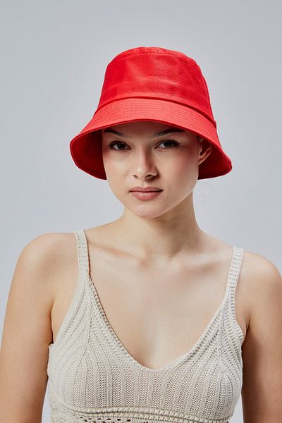 derikem Red Unisex Plain Fisherman Bucket Hat Summer Cloth Bucket Hat Men Women