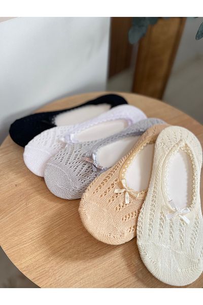 ASGÜL SOCKS Комплект от 5 чифта дамски чорапи с мрежеста дантела и балерина