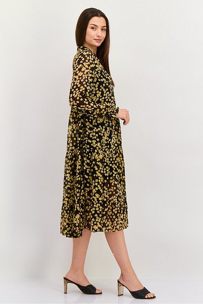 Tommy Jeans Women Allover Printed Midi Dress, Black Combo