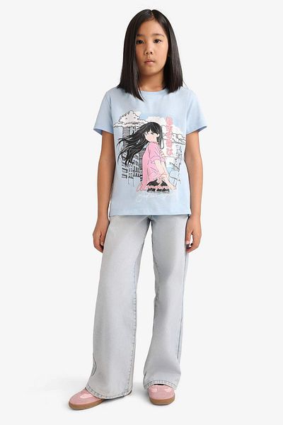 DeFacto Tricou cu mânecă scurtă cu imprimeu anime pentru fete E0351a825sm