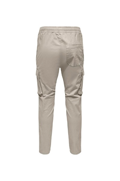 Only & Sons Dar Paça Ekru Erkek Kargo Pantolon ONSCAM LIFE LINUS CARGO PANT P...