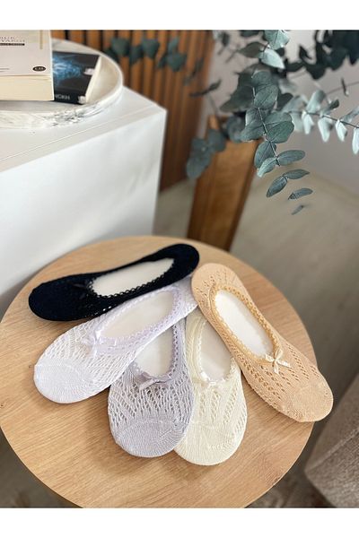 ASGÜL SOCKS Комплект от 5 чифта дамски чорапи с мрежеста дантела и балерина