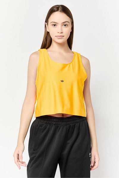 adidas Women Sportswear Fit Brand Logo Reversible Outdoor Crop Jersey, Yellow
