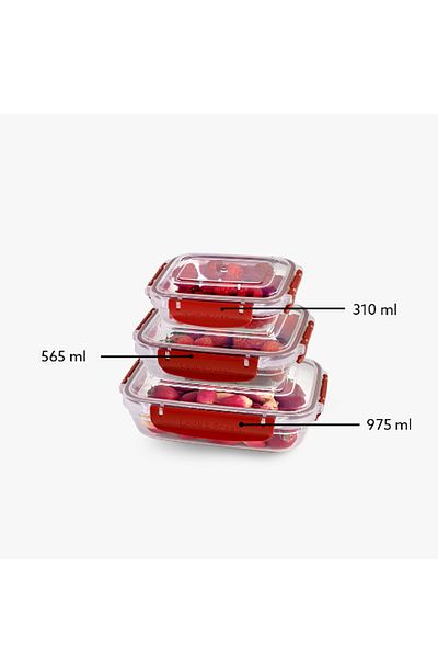 Mu Art Seal Rectangular Storage Container Set 3 Pieces (310,565,975 ml)