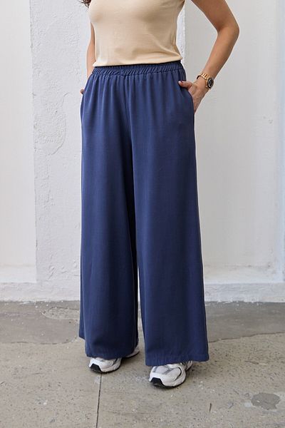 QANU Elastic Ten-Sel Trousers Navy Blue