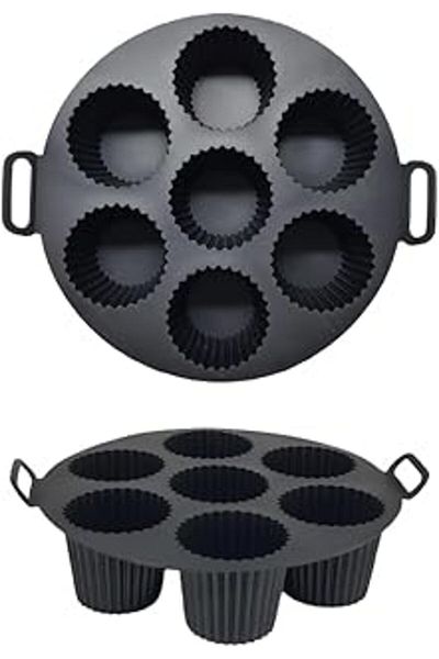 Hepta Collection Güncelçarşı Airfryer Silicone Cake Baking Mold 7 Compartments, Silicone Cupcake Cake Baking Dish Air Fry