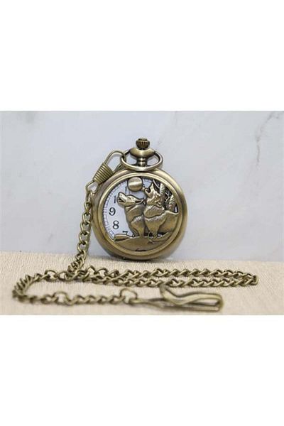 Kuzgun Online Shop Wolf Design Chain Watch Model 1