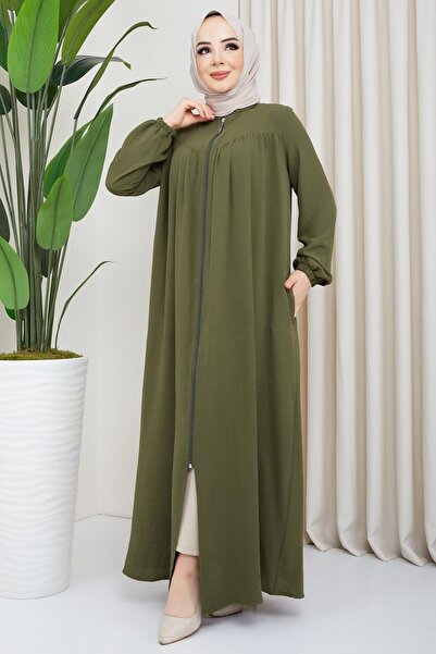 hafsamina Aerobin Ferace with Khaki Robe