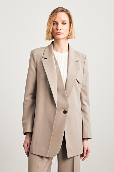 Setre Palton lung cu nasturi dublu din nurcă