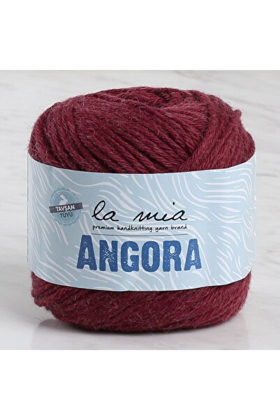 Twin Store La Mia Angora Burgundy Hand Knitting Lanyard - L005 - 34217