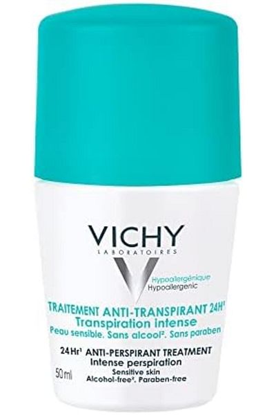 Vichy Roll-On Deodorant Sensitive, 48 Hours, 50ml (Green), Refreshing