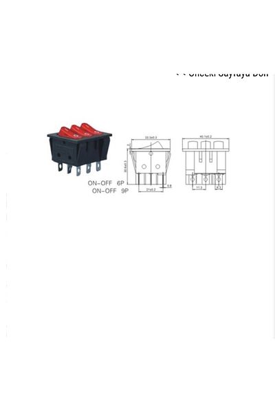 ELEKTRONİK DÜNYASI Triple Non-Illuminated Switch ON-OFF 6P IC-136