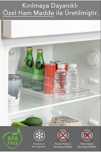 Hayveys Unbreakable Durable Refrigerator Organizer with Handles Bottle Beverage Organizer