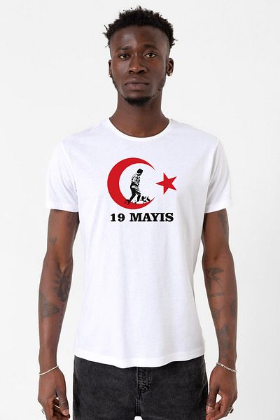Tshirthane 19 Μαΐου Ανδρικό μπλουζάκι Ata White Cycling