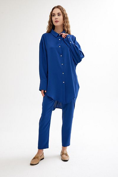 QANU Cămașă oversize albastră