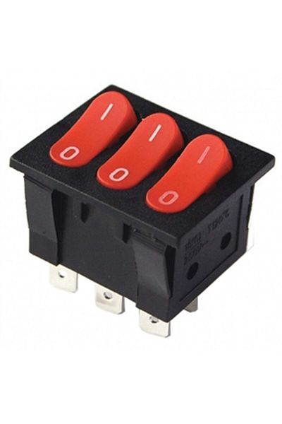 ELEKTRONİK DÜNYASI Triple Non-Illuminated Switch ON-OFF 6P IC-136
