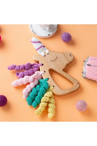 Hobibahçem Hobby Baby Organic Wooden Teether with Car Figure