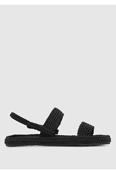 Provoq Women's Black Flat Sandals