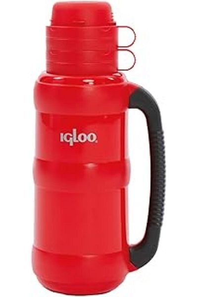 Mu Art Ahşap Ev100 Thermos 1 Liter, Red