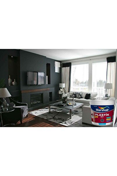 Marshall PLASTİK MAT ANTRASİT GRİ Su Bazlı İç Duvar Boyası 2.5LT=4KG-Silinebilir-Uygulaması Kolay