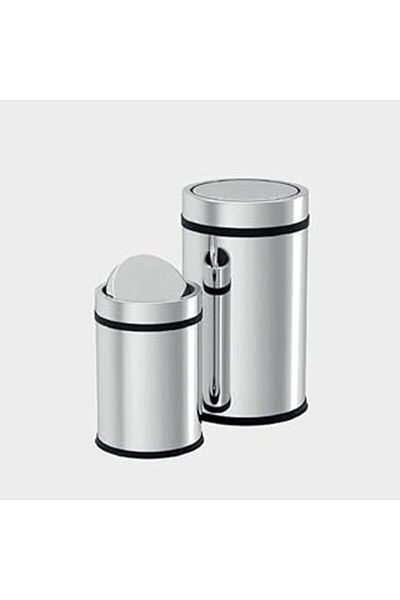 NcK Noksi Rotary Lid Trash Can Stainless 5 Lt (Nv10035)