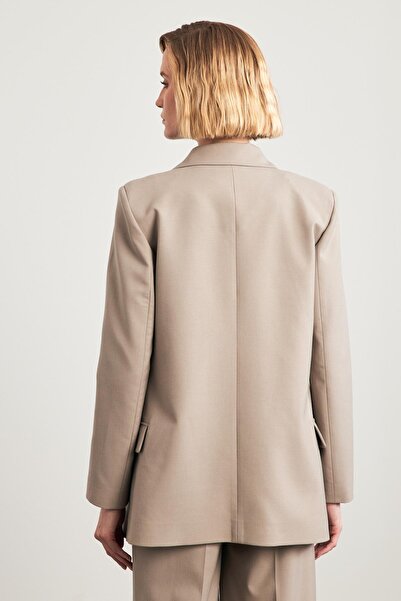 Setre Palton lung cu nasturi dublu din nurcă