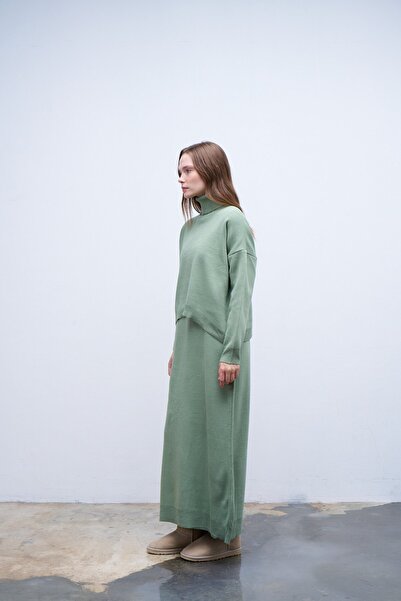 QANU Green Ayben Knitwear Dress