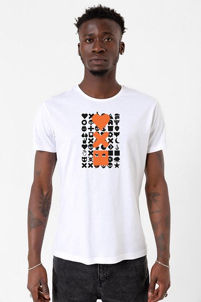 Tshirthane Love Death Robots Πορτοκαλί Λευκό Ανδρικό Ποδηλατικό Μπλουζάκι