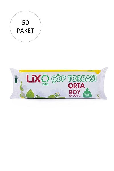 Rasanet Medium Size Garbage Bag 55 x 60 cm 20 Rolls x 50 Packs = 1,000 Pieces (Blue)